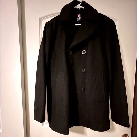 Chaps est 1978 wool coat Medium black - Picture 1 of 6